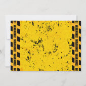 Invitation Sous Construction Excavateur Photo Anniversaire (Dos)