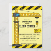 Invitation Sous Construction Tower Cranes Baby shower (Devant)