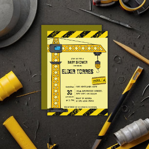 Invitation Sous Construction Tower Cranes Baby shower