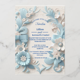 Invitation sous forme de feuille d'aluminium 5" x 