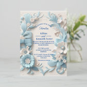 Invitation sous forme de feuille d'aluminium 5" x  (Debout devant)