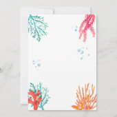 Invitation Sous la baleine marine, anniversaire d'animaux mar (Dos)