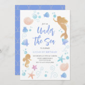 Invitation Sous la fête d'anniversaire de la mer (Devant / Derrière)