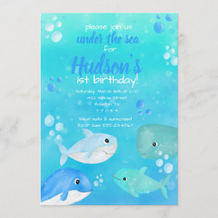Invitation Sous la fête d'anniversaire de la mer