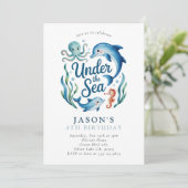 Invitation Sous la fête d'anniversaire de la mer (Debout devant)