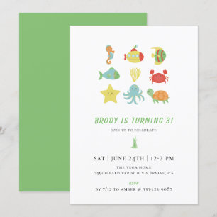 Invitation Sous la fête d'anniversaire de la mer