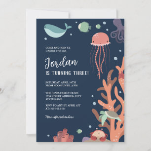 Invitation Sous la fête d'anniversaire de la mer