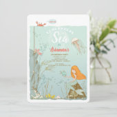 Invitation Sous la fête d'anniversaire de la sirène de mer (Debout devant)
