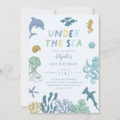 Invitation Sous la fête d'anniversaire du Sea Boy (Devant)