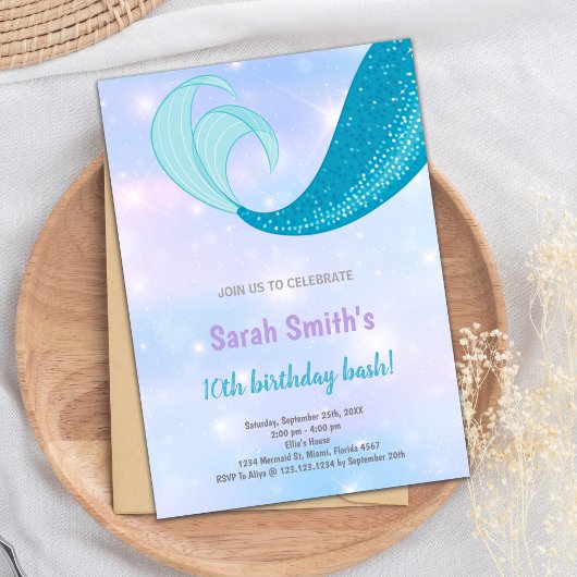 Invitation Sous la fête de la mer pour les filles Tween