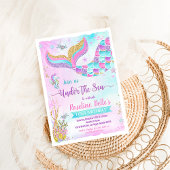 Invitation Sous la Fête de la sirène d'anniversaire de la mer