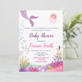 Invitation Sous la fille d'invitation de baby shower de (Debout devant)
