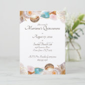 Invitation Sous la frontière Sea Quinceanera Party Seashells (Debout devant)