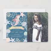 Invitation Sous la marine de la Sirène Photo Anniversaire (Devant)