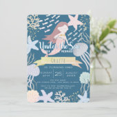 Invitation Sous la marine des sirènes de mer 1er anniversaire (Debout devant)
