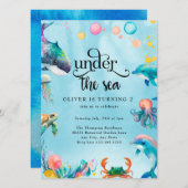 Invitation Sous la mer (Devant / Derrière)