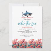 Invitation Sous la mer 1er fête d'anniversaire (Devant)