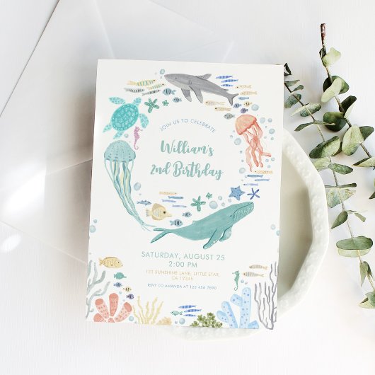 Invitation Sous la mer 2e anniversaire