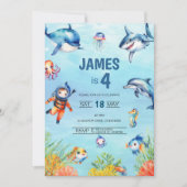 Invitation Sous la mer 4e anniversaire (Devant)