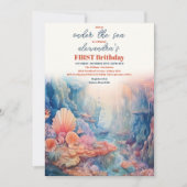 Invitation Sous la mer Animaux 1er anniversaire (Devant)