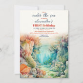 Invitation Sous la mer Animaux 1er anniversaire (Devant)