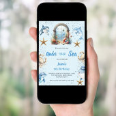 Invitation Sous la mer animaux de l'océan bleu garçon Anniver