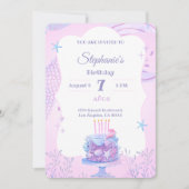 Invitation Sous la mer Anniversaire de la 7e Thème Océan de l (Devant)