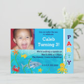 Invitation Sous la mer Anniversaire de la fête Enfants Photo (Debout devant)