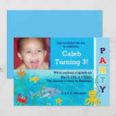 Invitation Sous la mer Anniversaire de la fête Enfants Photo (Devant / Derrière)