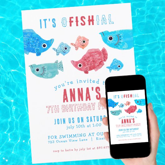 Invitation Sous la mer Anniversaire d'été