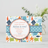 Invitation Sous la mer, Anniversaire nautique (Debout devant)