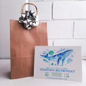 Invitation Sous la mer Aquarelle Baleine bleue 3e anniversair
