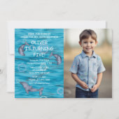 Invitation Sous La Mer Avec Dauphins Anniversaire (Devant)