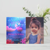 Invitation Sous la mer avec paysage photo (Debout devant)