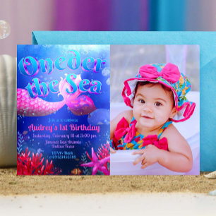 Invitation Sous la mer avec paysage photo