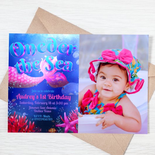 Invitation Sous la mer avec paysage photo