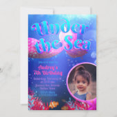 Invitation Sous la mer avec photo (Devant)