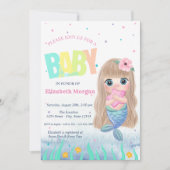 Invitation Sous la mer, Baby shower de coquillages de sirènes (Devant)