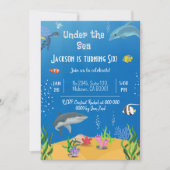 Invitation Sous la mer baleine de requin requin 6e anniversai (Devant)