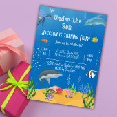 Invitation Sous la mer baleine requin de la tortue de mer 4e 