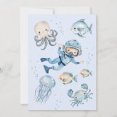 Invitation Sous La Mer ! Boy Cute Ocean 9e fête d'anniversair (Dos)