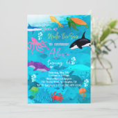 Invitation Sous la mer brillante (Debout devant)