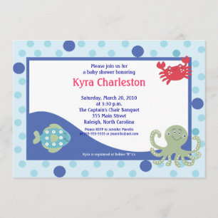 Invitation Sous la mer Calypso Baby shower océanique 5x7