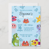 Invitation Sous la mer Créatures Whimsical Anniversaire (Devant)