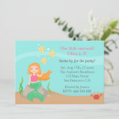 Invitation Sous la mer, fête d'anniversaire mignonne de fille (Debout devant)