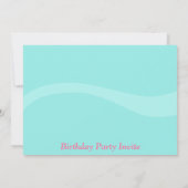 Invitation Sous la mer, fête d'anniversaire mignonne de fille (Dos)