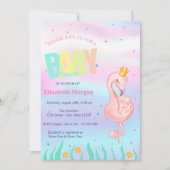 Invitation Sous la mer, Flamant rose Baby shower holographiqu (Devant)