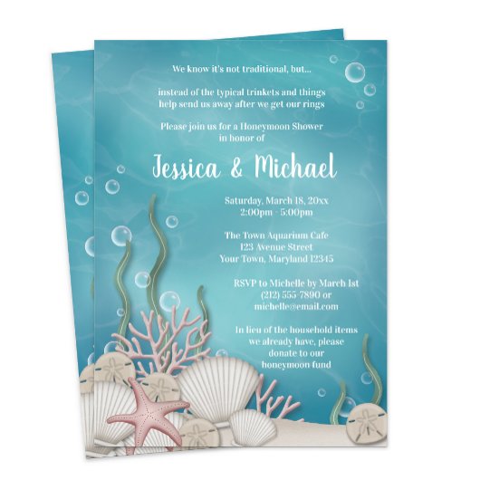 Invitation Sous la mer Lune de miel