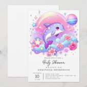 Invitation Sous la mer Majestic Dolphin Baby (Devant / Derrière)