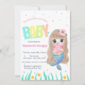 Invitation Sous la mer, Mermaid Seashell Star Baby shower (Devant)